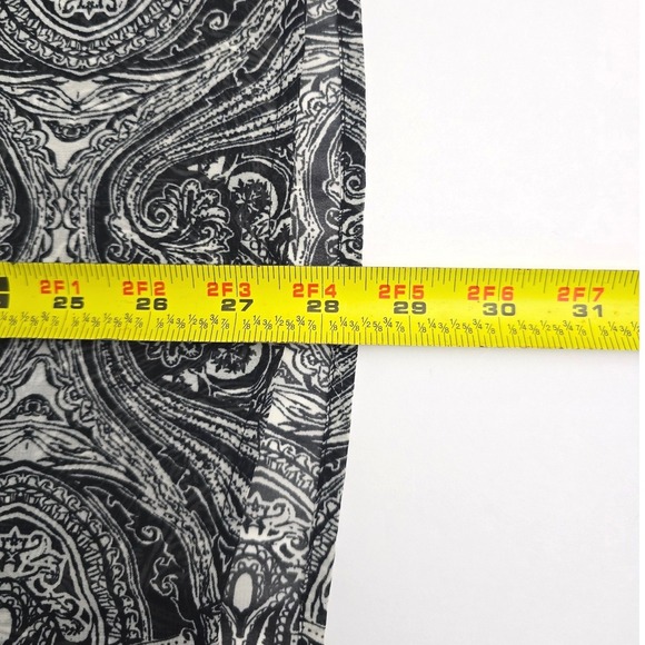 Dressbarn Paisley Print Kimono Style Boat Neck Sheer Top Black White 2X - Picture 6 of 7